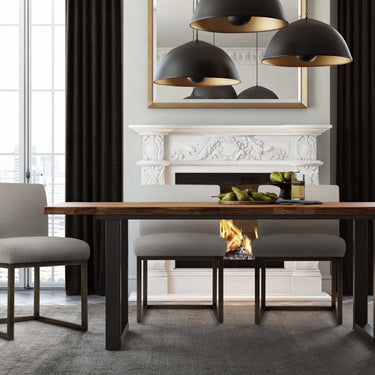 TOV Haute Beige Linen Chair in Brass Beige