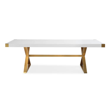 TOV Adeline 95" Lacquer Rectangular Dining Table White