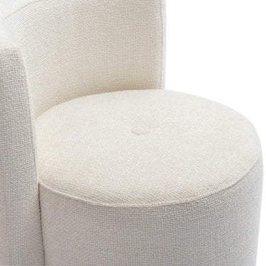 TOV Alyssa Cream Performance Chenille Rolling Desk Chair Cream