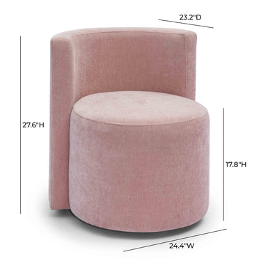 TOV Alyssa Upcycled Performance Velvet Rolling Desk Chair Pink