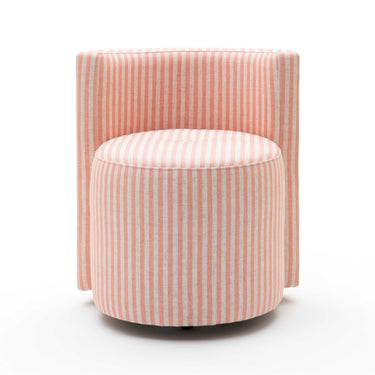 TOV Alyssa Striped Performance Linen Rolling Desk Chair Pink