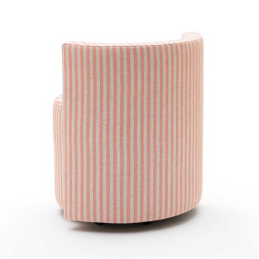 TOV Alyssa Striped Performance Linen Rolling Desk Chair Pink