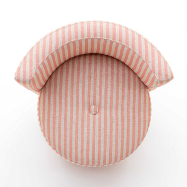 TOV Alyssa Striped Performance Linen Rolling Desk Chair Pink