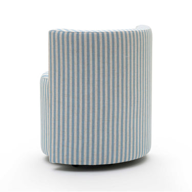 TOV Alyssa Striped Performance Linen Rolling Desk Chair Blue