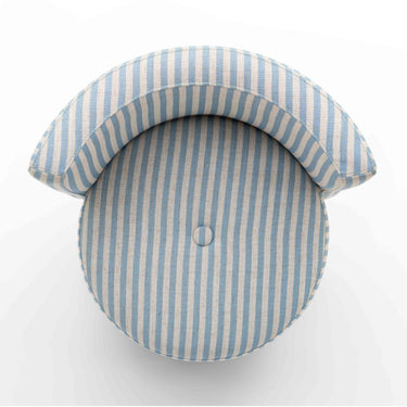 TOV Alyssa Striped Performance Linen Rolling Desk Chair Blue