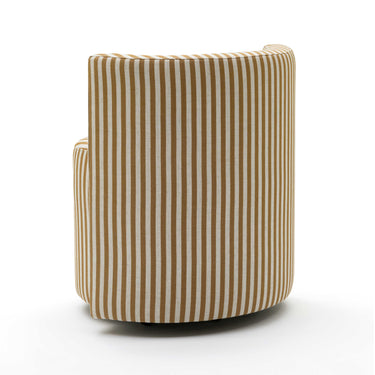 TOV Alyssa Striped Performance Linen Rolling Desk Chair Mustard Yellow