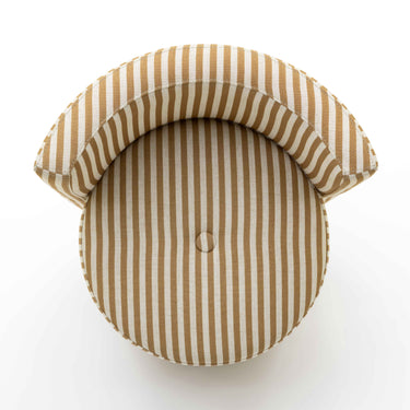 TOV Alyssa Striped Performance Linen Rolling Desk Chair Mustard Yellow