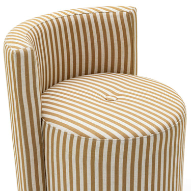 TOV Alyssa Striped Performance Linen Rolling Desk Chair Mustard Yellow