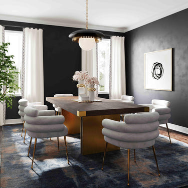 TOV Dente Grey Performance Velvet Dining Chair Grey - ON FINAL SALE