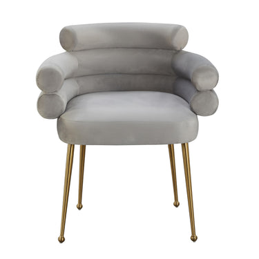 TOV Dente Grey Performance Velvet Dining Chair Grey - ON FINAL SALE