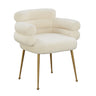 TOV Dente Cream Performance Faux Sheepskin Dining Chair Cream - ON FINAL SALE