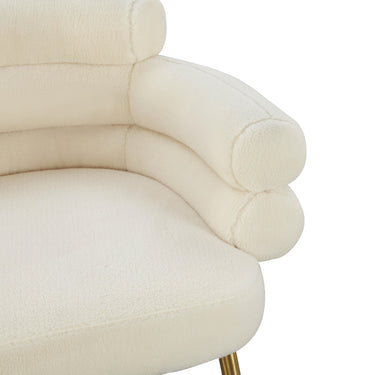 TOV Dente Cream Performance Faux Sheepskin Dining Chair Cream - ON FINAL SALE
