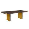 TOV Selena 90" Ash Rectangular Dining Table Chocolate, Gold
