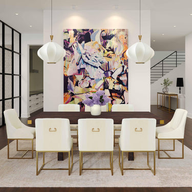 TOV Lisa Pleated Performance Velvet Dining Chair Cream