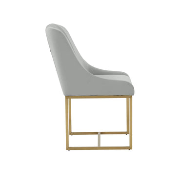 TOV Lisa Pleated Performance Velvet Dining Chair Grey