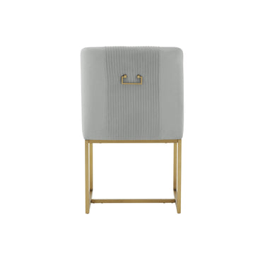 TOV Lisa Pleated Performance Velvet Dining Chair Grey