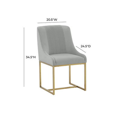TOV Lisa Pleated Performance Velvet Dining Chair Grey