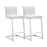 TOV Parma Performance Vegan Leather Counter Stool - Set of 2, White option, image 1