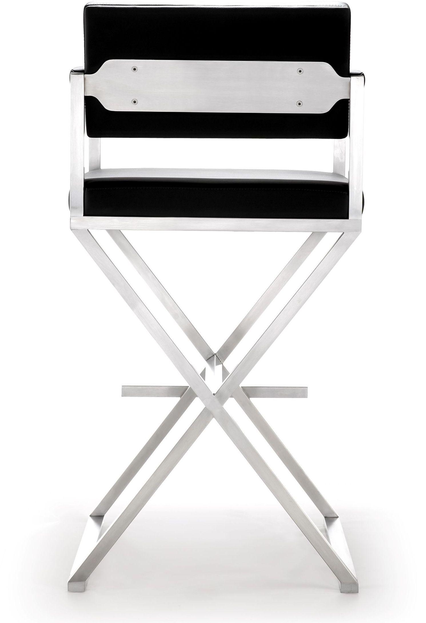 Director Black Stainless Steel Bar Stool