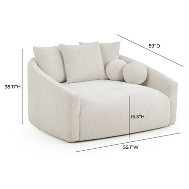 TOV Hanim 54" Performance Boucle Daybed Cream