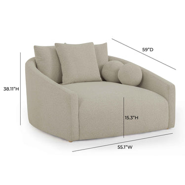 TOV Hanim 54" Performance Boucle Daybed Warm Grey