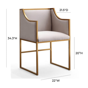 TOV Atara Performance Velvet Dining Chair Cream
