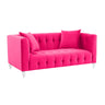 TOV Bea 66" Hot Pink Performance Velvet Loveseat, image 1