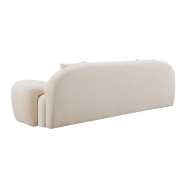 TOV Allegra 100" Velvet Sofa Cream