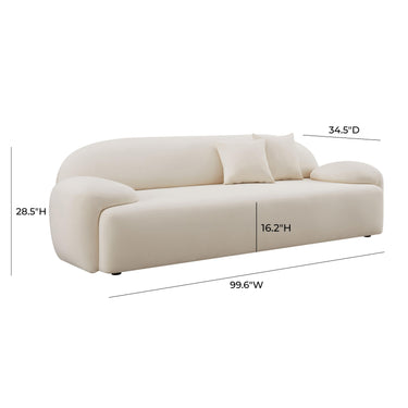 TOV Allegra 100" Velvet Sofa Cream