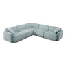 TOV Travie 5-Piece Performance Corduroy Velvet Modular L-Sectional Sea Blue