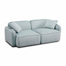 TOV Travie 78" Performance Corduroy Velvet Modular Loveseat Sea Blue