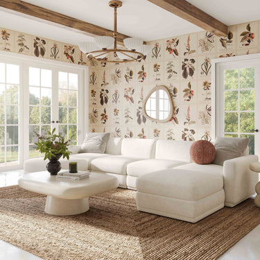 TOV Perry 6-Piece Cream Performance Chenille Modular U-Sectional Cream