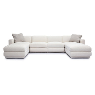 TOV Perry 6-Piece Cream Performance Chenille Modular U-Sectional Cream