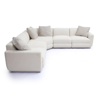 TOV Perry 5-Piece Cream Performance Chenille Modular L-Sectional Cream