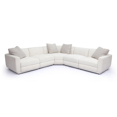 TOV Perry 5-Piece Cream Performance Chenille Modular L-Sectional Cream