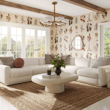TOV Perry 5-Piece Cream Performance Chenille Modular L-Sectional Cream