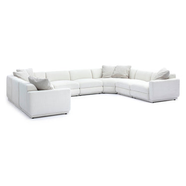 TOV Perry 8-Piece Cream Performance Chenille Modular Large U-Sectional Cream