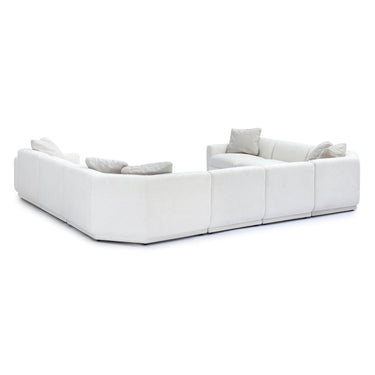 TOV Perry 8-Piece Cream Performance Chenille Modular Large U-Sectional Cream