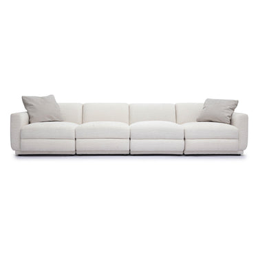 TOV Perry 124" Cream Performance Chenille Modular Long Sofa Cream