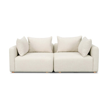 TOV Hangover 81" Contract-Grade Textured Fabric Loveseat Cream