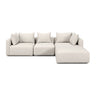 TOV Hangover 4-Piece Contract-Grade Textured Fabric Modular Sectional, Cream option, image 1