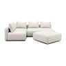 TOV Hangover 4-Piece Contract-Grade Textured Fabric Modular Chaise Sectional, Cream option, image 1