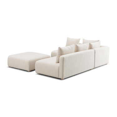 TOV Hangover 4-Piece Contract-Grade Textured Fabric Modular Chaise Sectional Cream