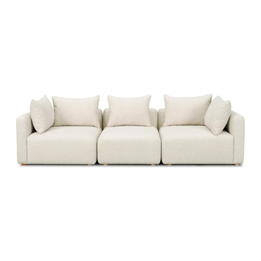 TOV Hangover 112.5" Textured Fabric Sofa Cream