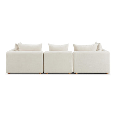 TOV Hangover 112.5" Textured Fabric Sofa Cream