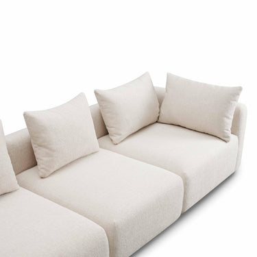 TOV Hangover 112.5" Textured Fabric Sofa Cream