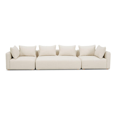 TOV Hangover 145" Contract-Grade Textured Fabric Long Sofa Cream