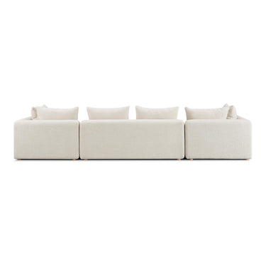 TOV Hangover 145" Contract-Grade Textured Fabric Long Sofa Cream