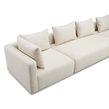 TOV Hangover 145" Contract-Grade Textured Fabric Long Sofa Cream