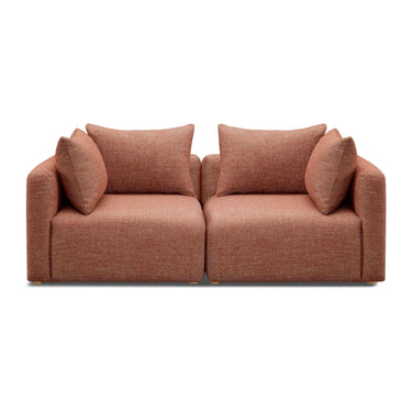 TOV Hangover 81" Contract-Grade Textured Fabric Loveseat Red